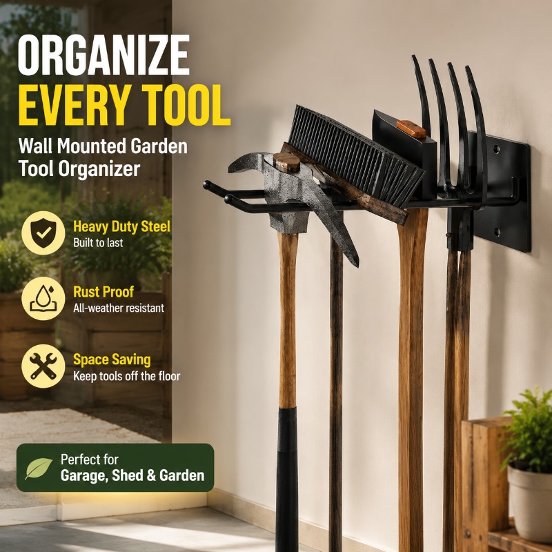 Gardening Tools Spade - Soporte de pared engrosado para herramientas