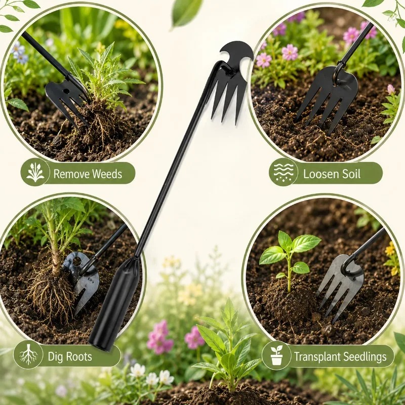 Rastrillo de jardín 2 en 1, he - Gardening Tools Spade reseña y precio