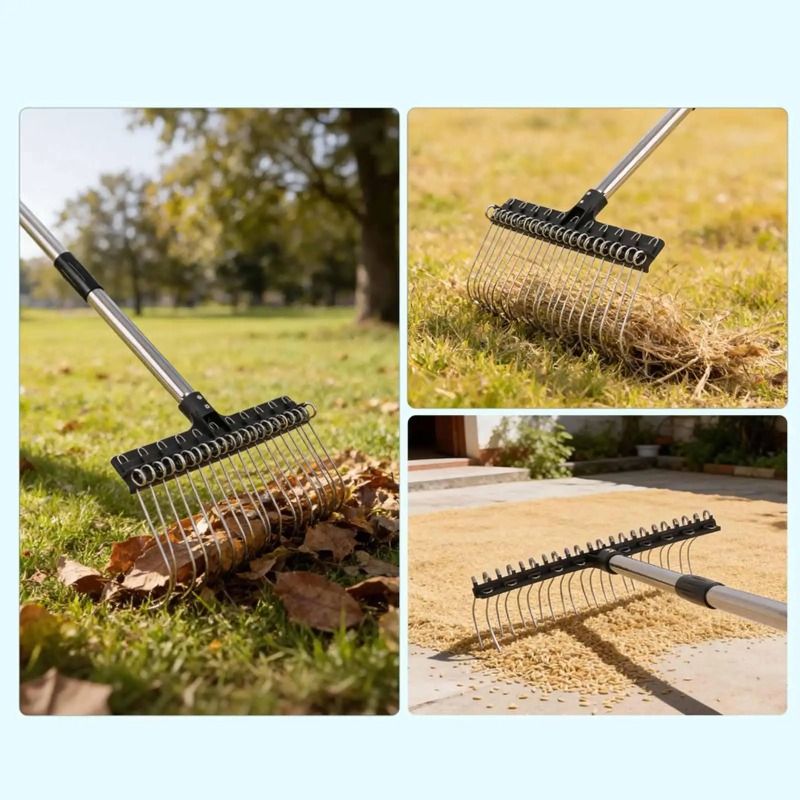 Rastrillo para césped de 1.6M, - Gardening Tools Long Handle reseña y precio